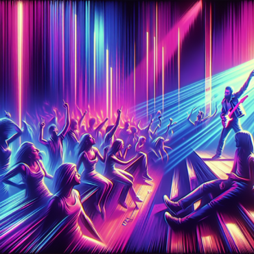 1987; using the andy warhol signature style of boarders on the left and right side of the picture, use a retro synth wave colour scheme, create a depiction of the power ballad in 80s rock music