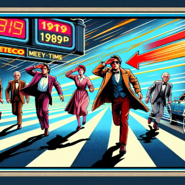 1989; using the andy warhol signature style of boarders on the left and right side of the picture, use a retro synth wave colour scheme, create a period correct movie poster for Back to the Future Part II